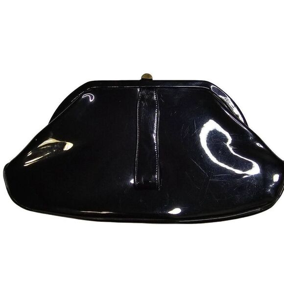 Patent Leather Clutch with Handle - Picture 2 of 7